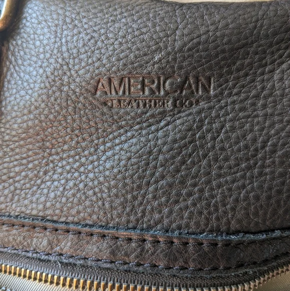 American Leather Co. Jamestown Black Double Top Handle Shoulder Crossbody Bag - Picture 3 of 16